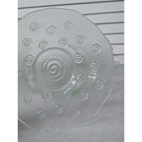 6 Sets Green Recycled Glass Bowls With Saucers Swirl Design EUC Vintage MCM - Picture 5 of 7